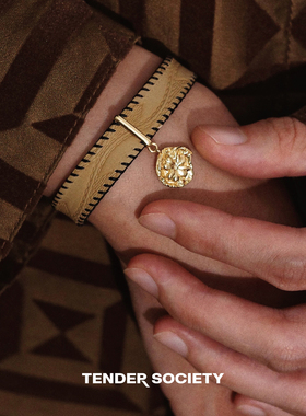 Dare买手店Tender society 四叶草棕色手绳套组编织民族复古首饰