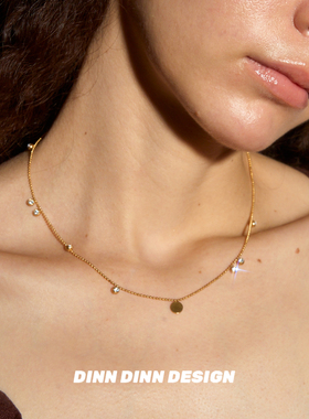 Dare买手店DINN DINN DESIGN小小拼接项链金色复古民族风复古首饰