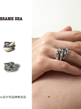 sesamesea旋涡戒指组小众首饰