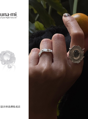 Luna-mi白水晶油画戒指首饰