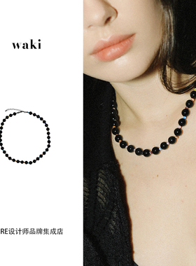 waki黑玛瑙串珠彩虹海岸项链