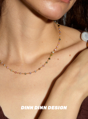Dare买手店DINN DINN DESIGN碧玺项链天然石串珠原创精致首饰度假