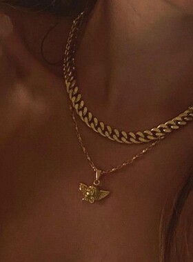 【5折】宋妍霏同款 neckontheline英国 小天使锁骨链金色欧美复古