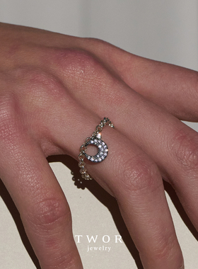 Dare买手店 TWOR正品 星月戒指925银串珠原创设计首饰小众饰品女