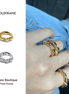 现货韩国打结纯银戒指ins风饰品