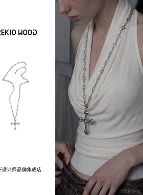 Dare买手店 trekiowood 十字架项链中古做旧拜占庭复古高级长链女