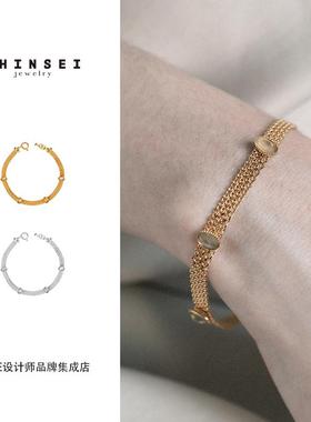 森製shinsei天然拉长彩石手链