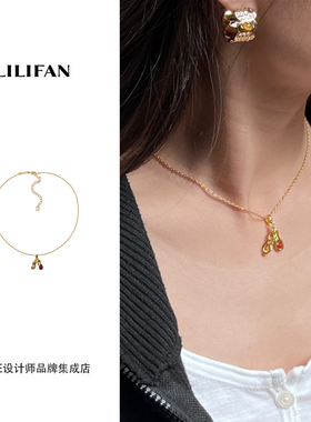 Dare买手店 LILIFAN莉莉梵花生纹路玛瑙项链好事花生原创设计金色