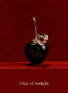 A ray of sunlight 爱心戒指红色复古高级金色饰品首饰气质买手店