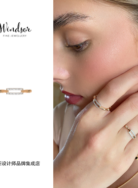 Dare买手店 LHwindsor温莎珠宝方影戒指金色复古原创设计首饰精致