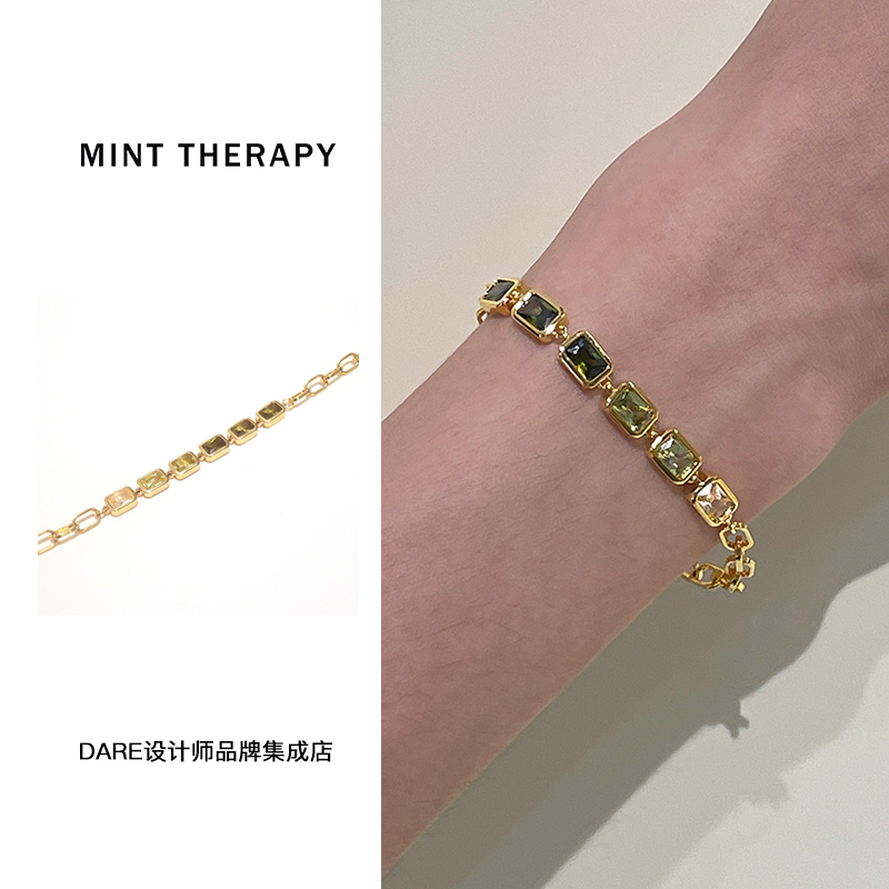 Dare买手店 MINT THERAPY 渐变宝石复古金色手链欧美饰品首饰百搭 - 图2