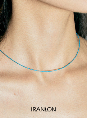 小众设计感超细绿松石项链