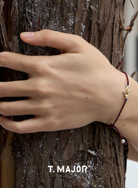 Dare买手店 T.MAJOR 瑞曜曼波手绳红色复古本命原创925银手链叠戴