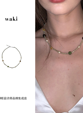 waki冲绳假期项链虎眼石锁骨链