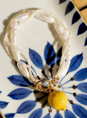 【6折】simple rituals柠檬之恋珍珠手链可爱童趣少女饰品