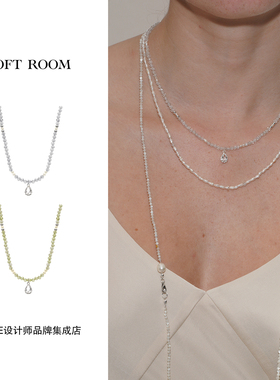 Dare买手店 soft room正品迷你水滴水晶宝石闪钻串珠项链原创设计