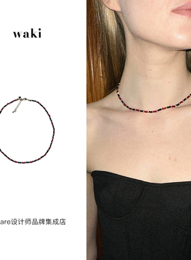 waki樱桃黑巧小众串珠项链