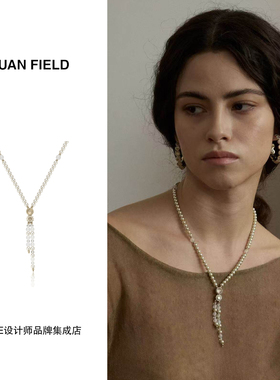 Dare买手店Yuan Field入境花园系列鎏金花影项链圆珠y字链长项链