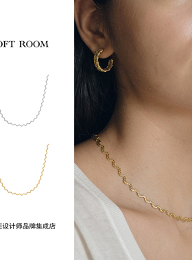 SOFT ROOM 波浪花边织带项链原创设计复古小众首饰度假气质百搭女