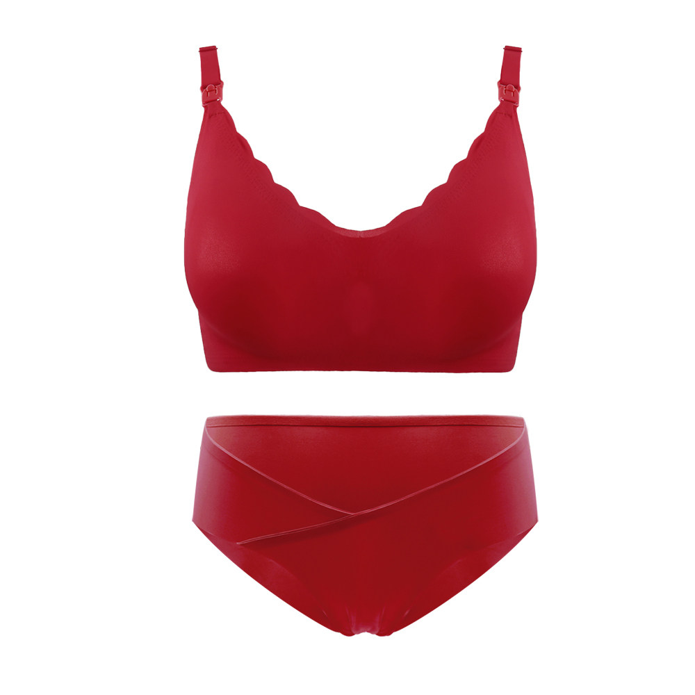 路心梦孕妇内裤套装喂奶大红色文胸 路心梦哺乳文胸