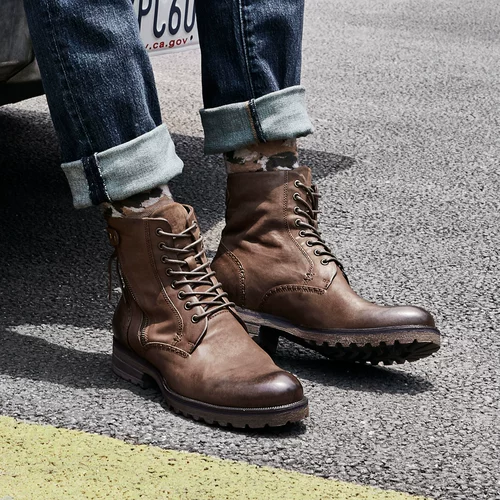 Martens, высокие сапоги для отдыха в английском стиле, из натуральной кожи, в британском стиле