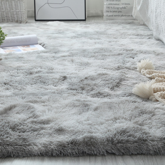 Tie-dye living room carpet, coffee table, blanket, room decoration