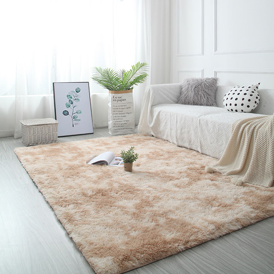 Tie-dye living room carpet, coffee table, blanket, room decoration