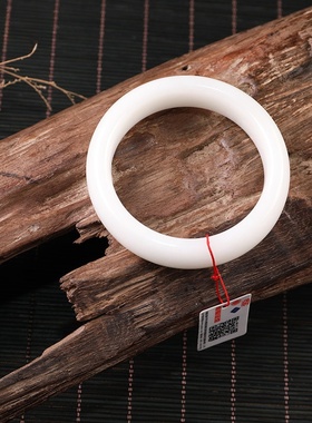 手镯圆条玉镯和田玉白色珠宝新品