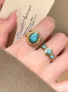 个性电镀手饰气质绿松石百搭女