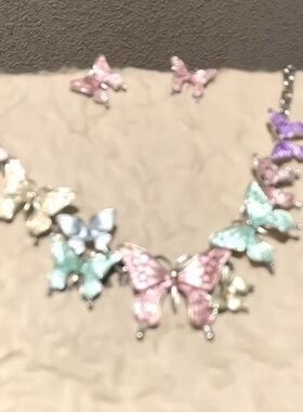 新时尚小清链喷漆欧美彩色吊坠