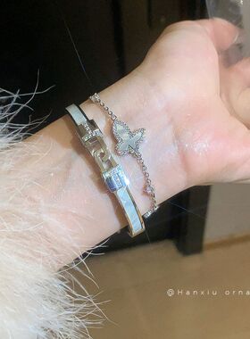 手饰时尚手镯女不锈钢锆石气质