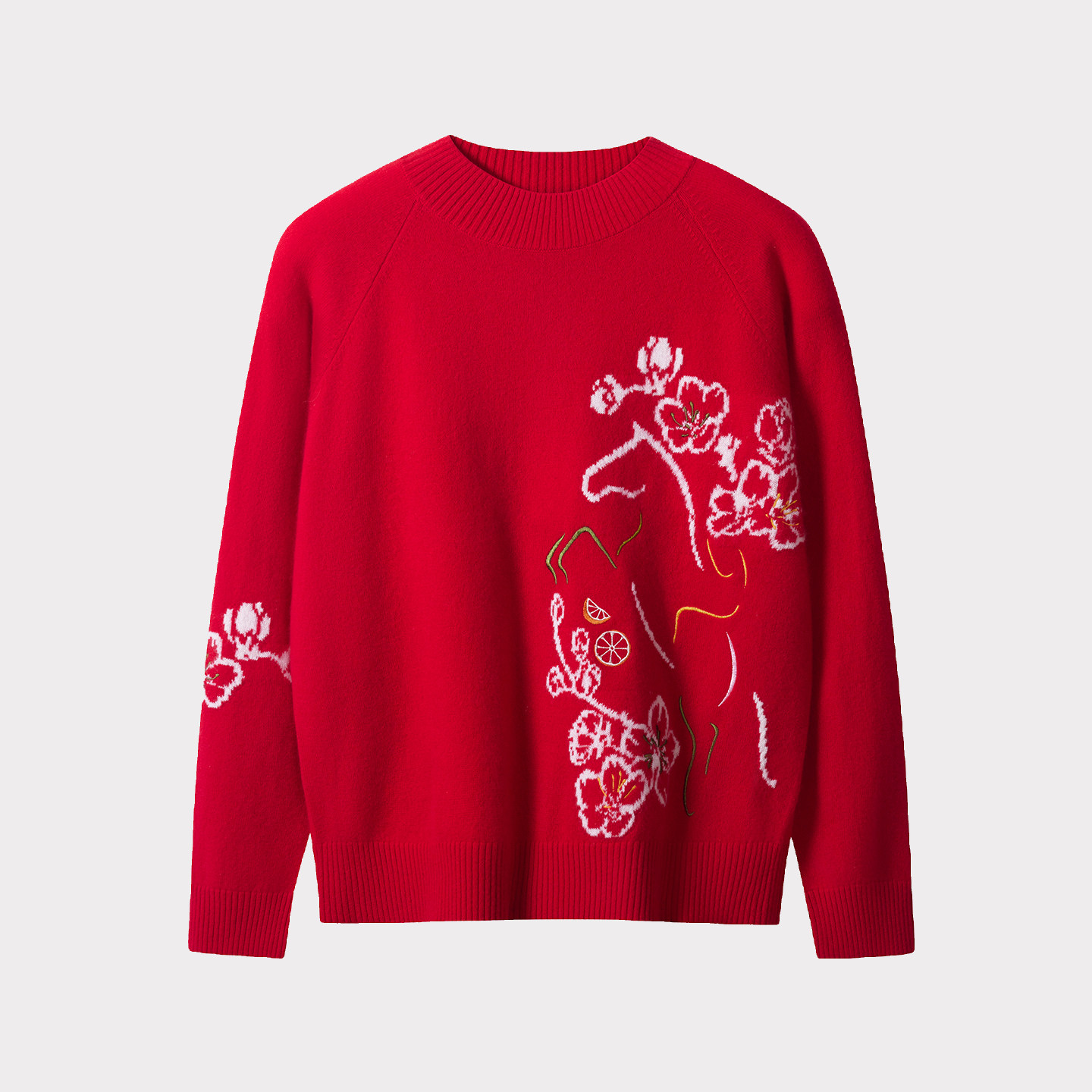 【马到成功】皮皮狗25秋冬新款女士半高领羊绒套衫新年红马年套衫,淘宝优惠券,粉丝福利购,淘宝优惠卷