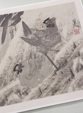 八大山人朱耷复古水墨装裱书画