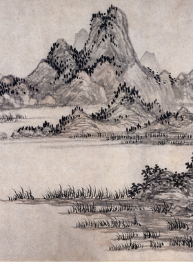 赵原陆羽烹茶图复古横幅茶楼书画