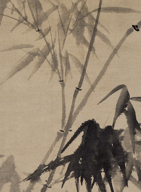 八大山人朱耷石涛兰竹图复古字书挂画真迹花卉竖幅国画仿古复制品
