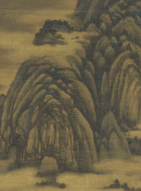 五代十国董源洞天山堂图复古书画山水国画真迹微喷仿古装裱装饰画