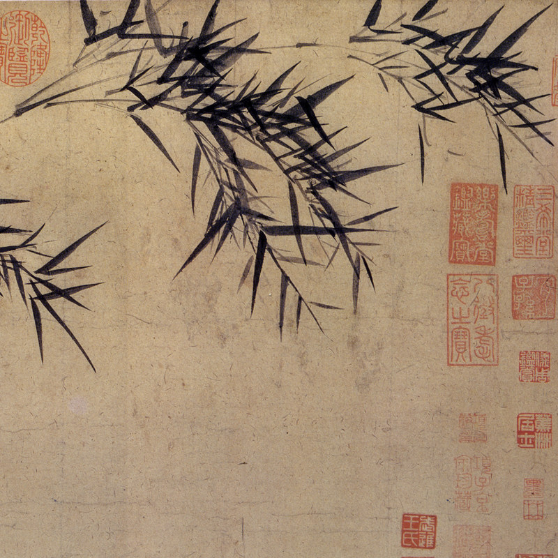 元倪瓒竹枝图复古字书国画水墨花草横幅挂轴真迹高清微喷复制装饰,淘宝优惠券,粉丝福利购,淘宝优惠卷