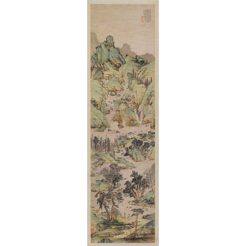 文徵明万壑争流图复古书画竖幅挂轴征明国画真迹高清微喷复制装饰 - 图3