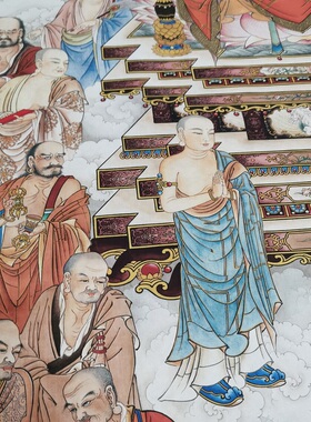 夏荆山罗汉图人物佛像挂轴国画