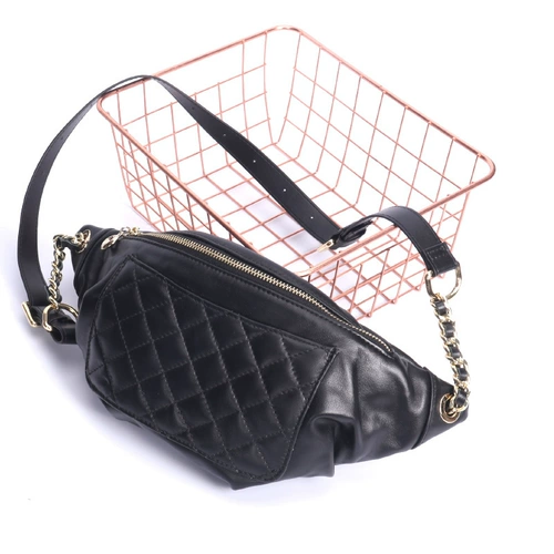 Модная брендовая цепь, нагрудная сумка, универсальная сумка через плечо, кожаная поясная сумка, в стиле Шанель, на цепочке, из натуральной кожи, воловья кожа