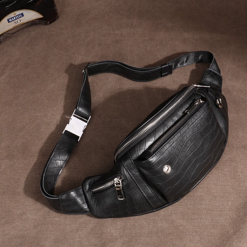 Кожаная универсальная вместительная и большая поясная сумка для отдыха, воловья кожа