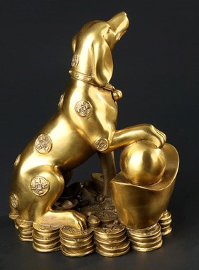 大仕缘金钱属狗旺家来富工艺品