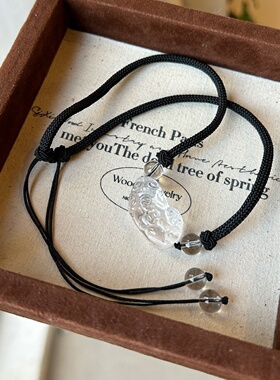 天然水晶貔貅情侣项链