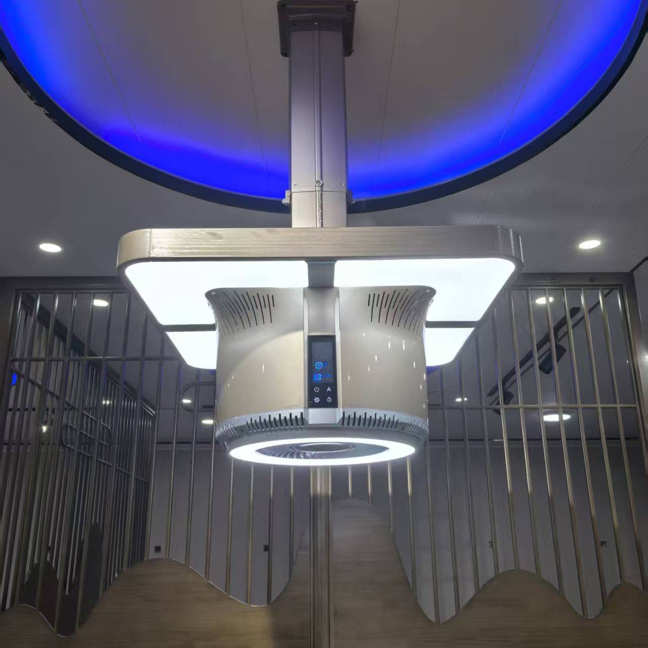 麻将馆吸烟灯静音室内烟雾空气净化器棋牌室吸烟排烟机直排抽烟灯