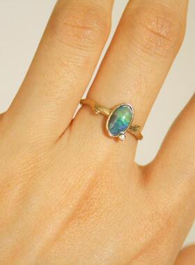 My Jewelry【我的小宇宙】欧泊戒指情侣对接订婚戒 需定制