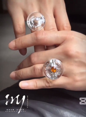 My Jewelry  | peace&love 顽石水晶系列石榴石银指环