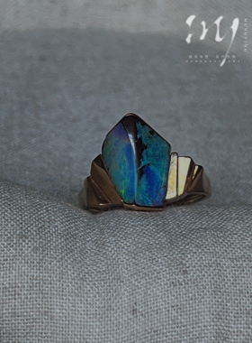 My Jewelry｜蓝色山巅 澳大利亚铁欧泊 18k金