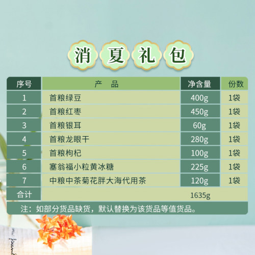 消夏大礼包杂粮礼盒1635g7种组合绿豆大枣银耳冰糖防暑降温 - 图1
