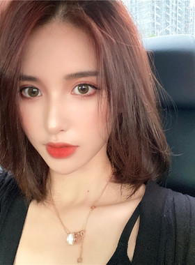 弹簧黑陶瓷镶钻不褪色锁骨链