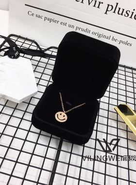 vilingwei甜美韩国不掉色18K玫瑰金微笑表情牛旁茶待赛带班值班与